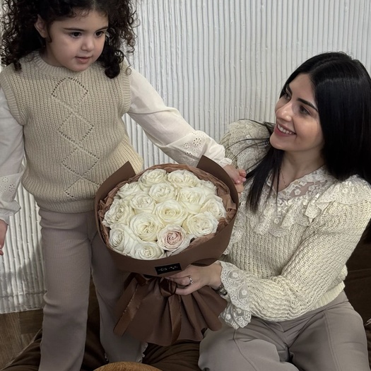 Букет из роз сорта «PLAYA BLANCA» 15шт