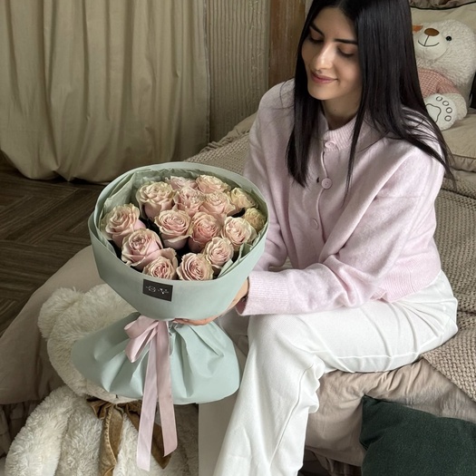 Букет из роз сорта «PINK MONDIAL» 15шт