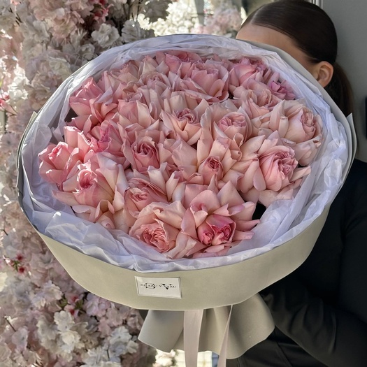 Букет из французских роз «PINK O’HARA» 21шт