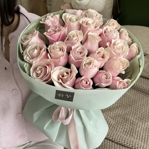 Букет из роз сорта «PINK MONDIAL» 25шт