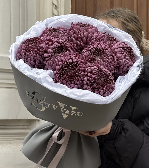 Букет из фиолетовых бигуди 9шт