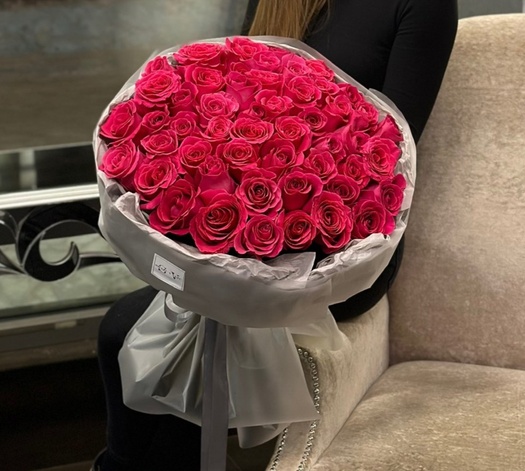 Букет из роз сорта «PINK FLOYD» 51шт