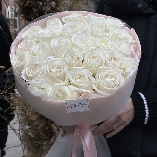 Букет из роз сорта «PLAYA BLANCA» 25 шт