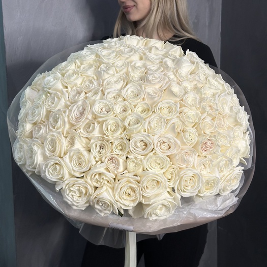 Букет из роз сорта «PLAYA BLANCA» 111шт